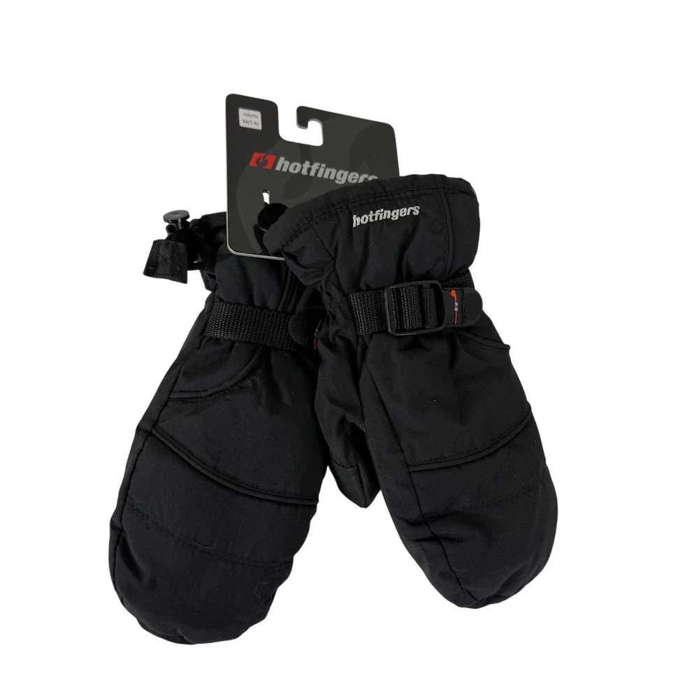 Hotfingers Rip-N-Go Junior Gloves Mittens Youth M 7-8 Black Alpine Dry II CX216J